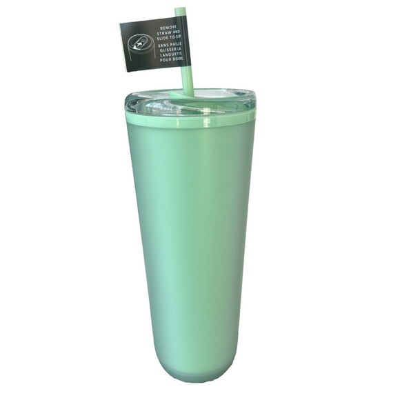 Starbucks Summer 2025 Seafoam Mint Green Soft Touch Hot/Cold 24 Oz Tumbler NEW - Picture 2 of 5
